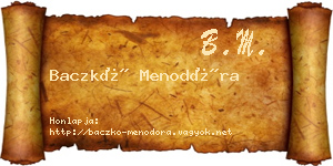 Baczkó Menodóra névjegykártya